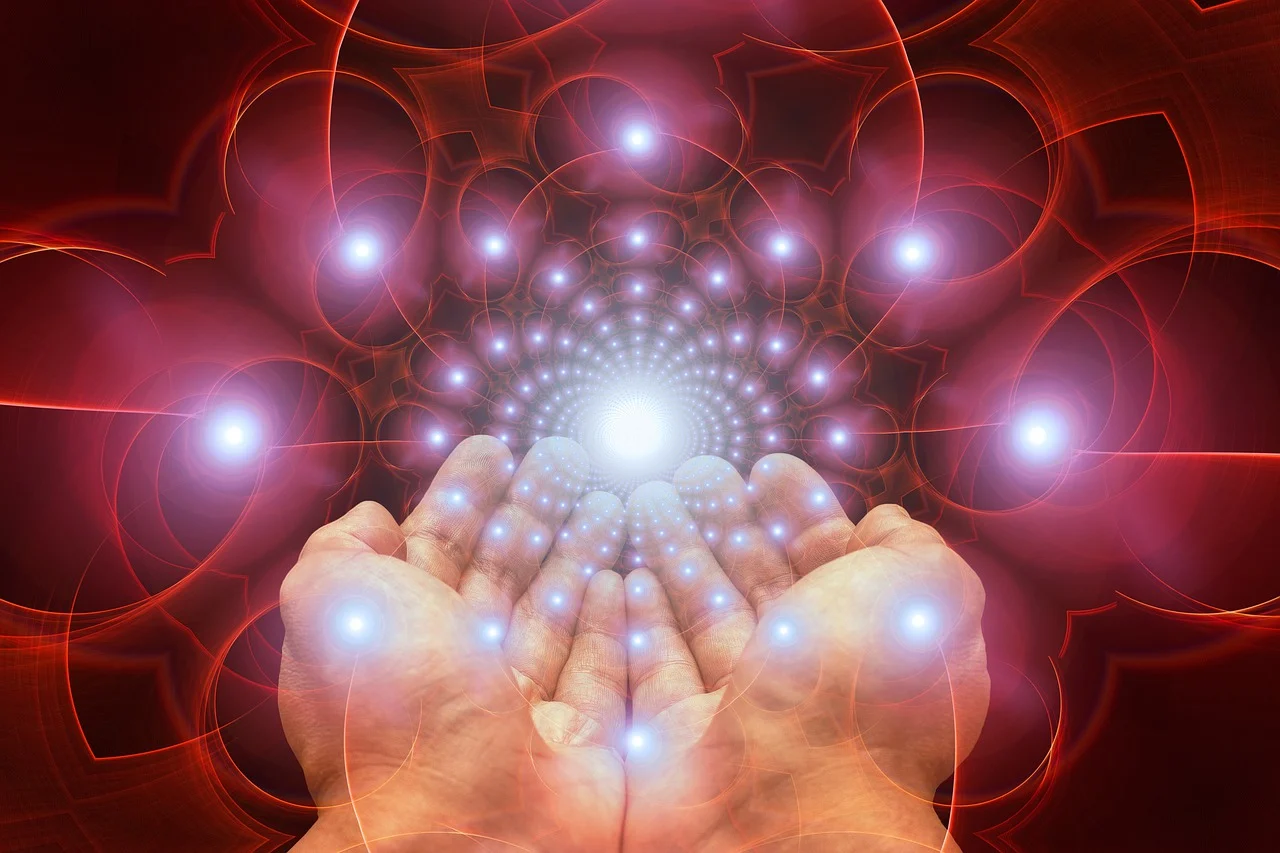 Hands receiving healing